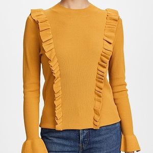 ShopBop Glamorous Ruffle Front Sweater Mustard